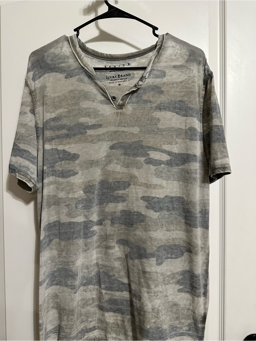 Lucky Brand Women’s Green Camo Short-Sleeve Shirt